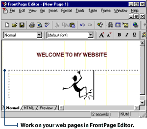 Use FrontPage Editor to design your web pages