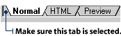 Click the Normal tab