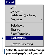 Select Background from the Format menu