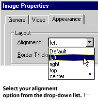 Select an alignment option