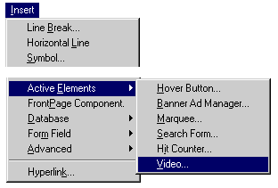 Select video from the Insert menu