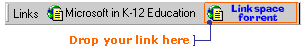 You can add your own link to the Links bar