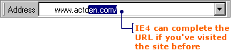 Let IE4 complete the address for you
