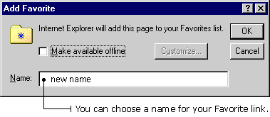 Give your Favorite link a new name. 