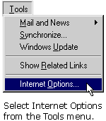 Open the Internet Options dialog box. 