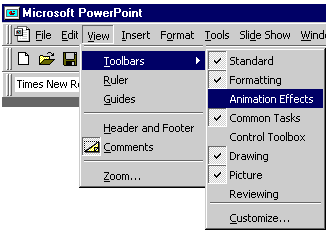 selecting a toolbar