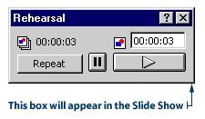 Rehearsal dialog box