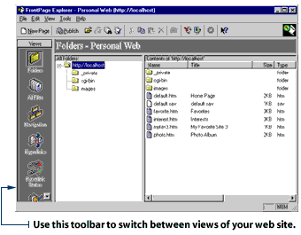 FrontPage Explorer gives you a map of all the pages in your web site