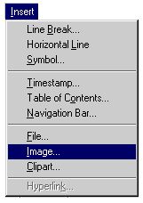 Select Image from the Insert menu