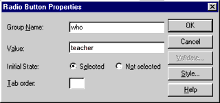 Radio Button properties