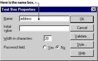 Text box properities