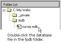 Double-click the database file.