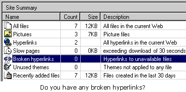 Check for bad links.