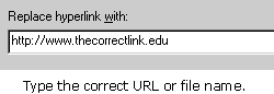 Change the Web address or file name.