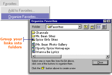 Create separate folders for your Favorite links