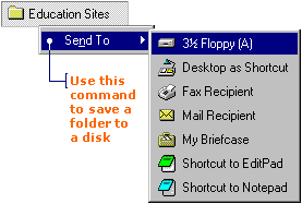 Right-click your mouse button to access the Send To command