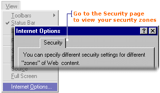 Follow these steps to view the four security zones