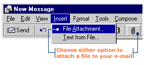 There are two ways to attach a file