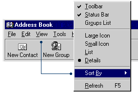 Select Sort By from the View menu