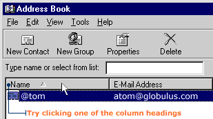 Organize by name or e-mail address.