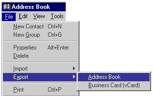 Tell Outlook Express to export your Address Book