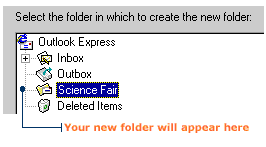 Choose a location for your new folder