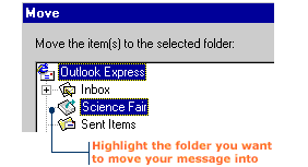 Select a folder to store your message
