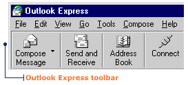 The Outlook Express toolbar