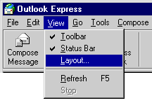 selecting the layout menu