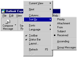 Look at all the options you have for sorting messages.