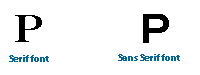 serif and sans serif fonts