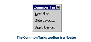 Common Tasks Toolbar