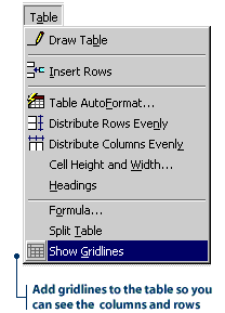 Selecting Gridlines