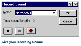 Record Sound dialog box