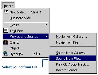 Selecting Sound option