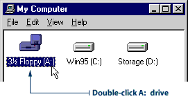 Selecting your A: drive