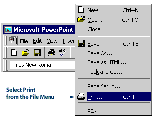 Selecting the Print command