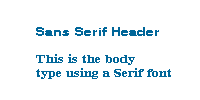 serif and sans serif fonts