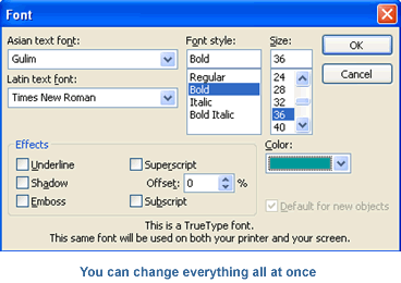 Font options