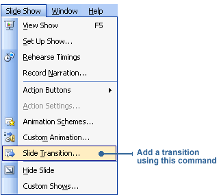 Selecting a transition