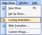 Custom Animation task pane