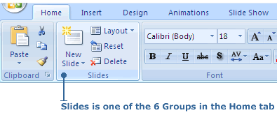 A Group in the Home tab