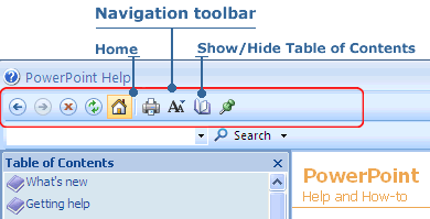 PowerPoint Help Toolbar