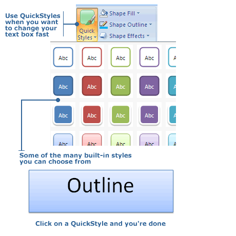Choose a QuickStyle instead