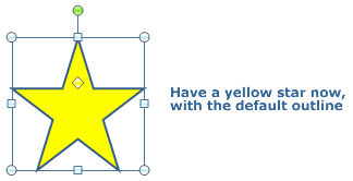 Yellow star with default outline