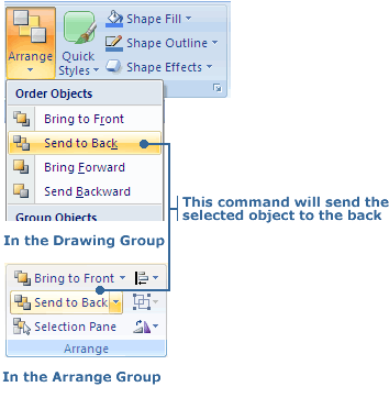 Send to back command