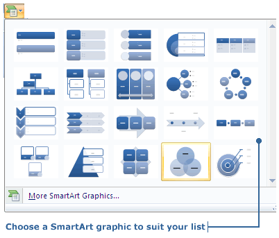 Select a SmartArt Graphic