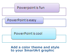 Add a color theme and style to SmartArt