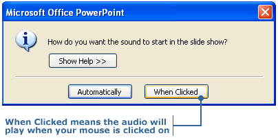 When want the audio track to play
