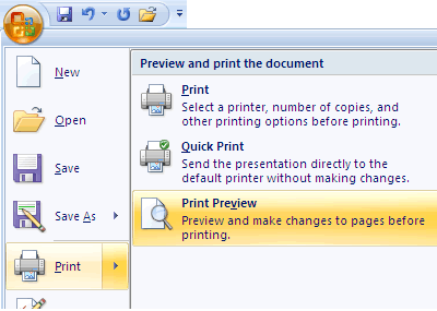 Access Print Preview